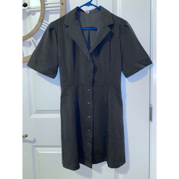 A-line charcoal button dress - Picture 2 of 3